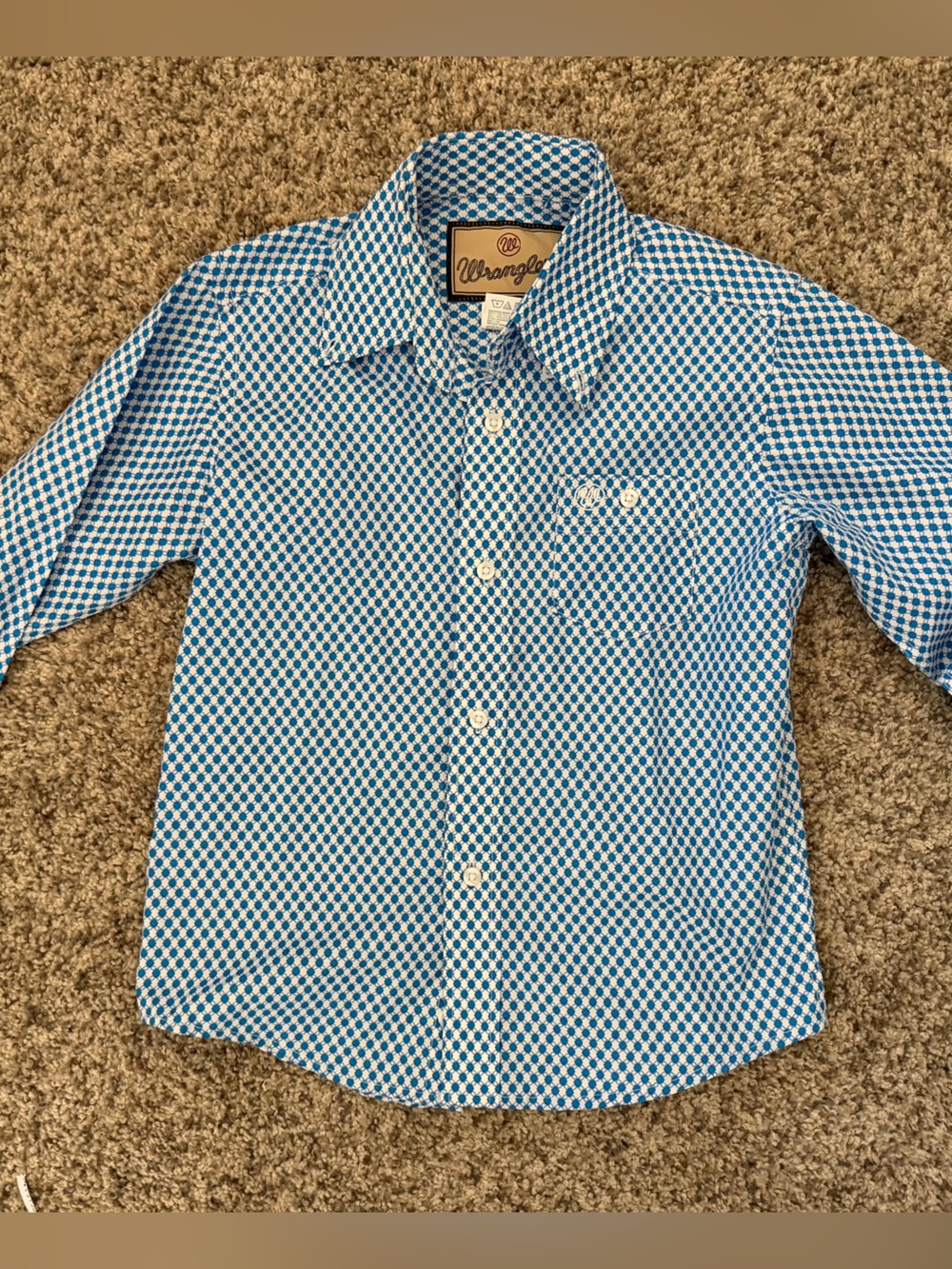 Wrangler Blue and White Geometric Shirt